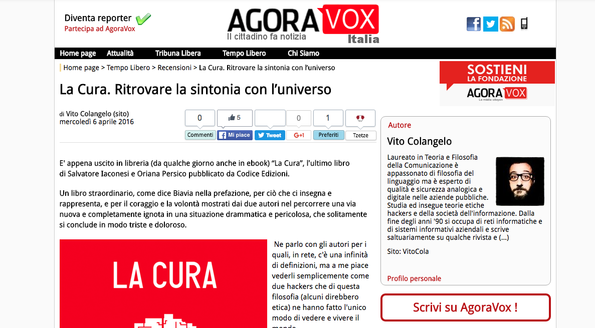 La Cura su Agoravox